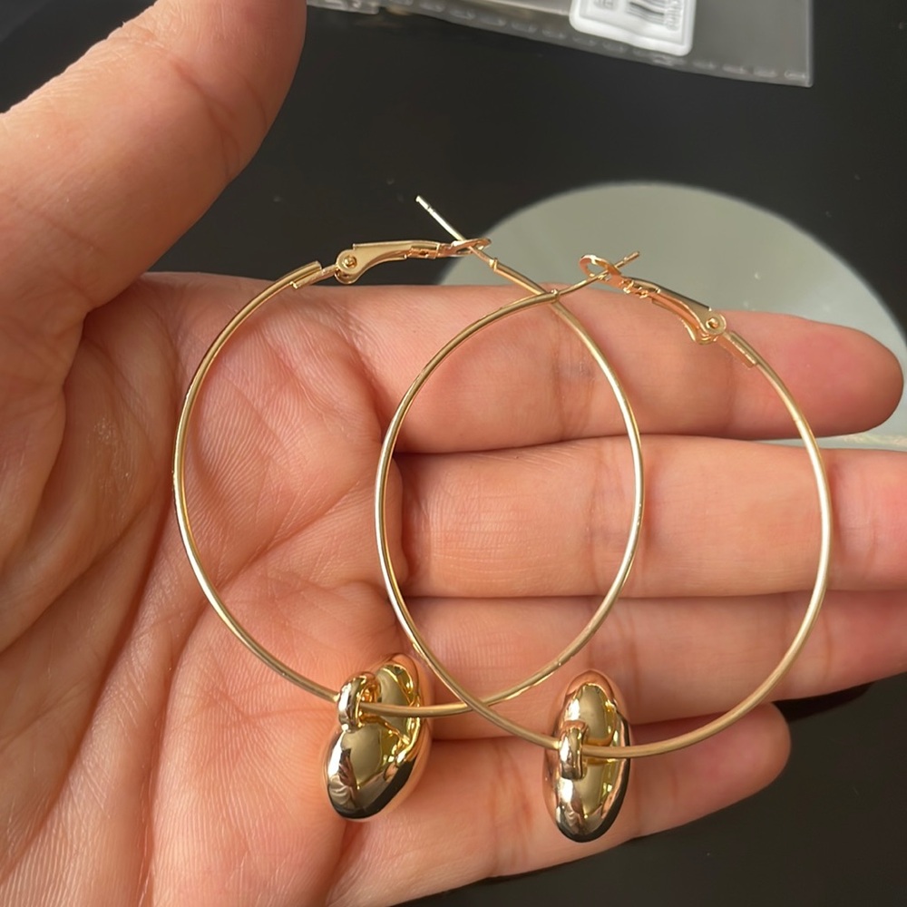 large heart dangle earrings